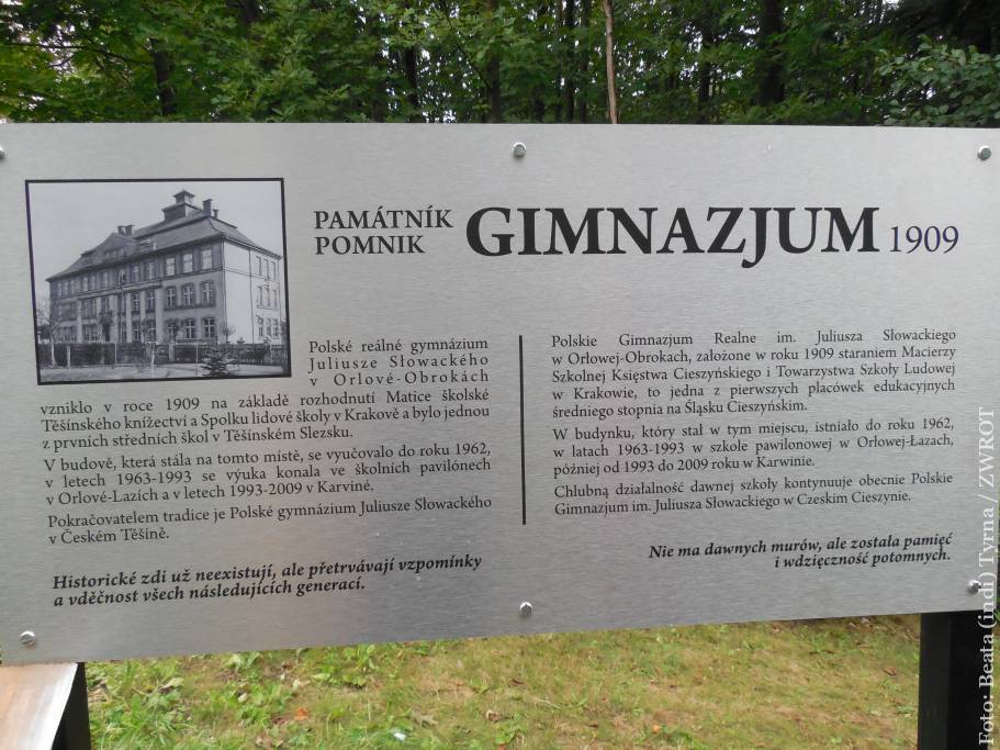 Informační tabule přiblíží historii Polského gymnázia na Obrokách