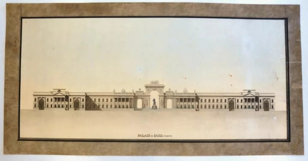 Jakou spojitost s Cieszynem má návrh Saského paláce ve Varšavě z 19. století?